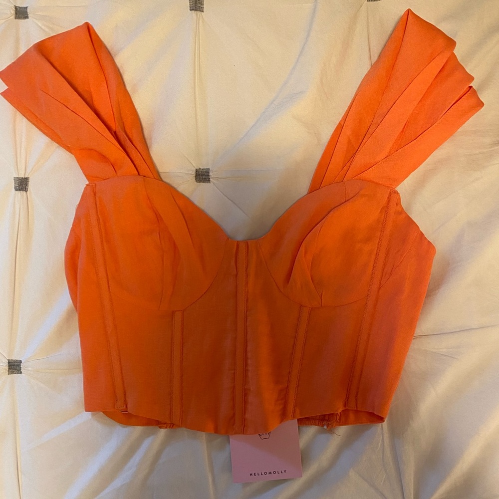 Hello Molly Orange corset top